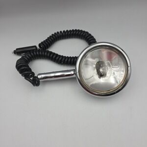 VINTAGE UNITY MFG CHROME HAND-HELD PLUG-IN AUTO SPOTLIGHT WORKS